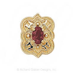 GS265 PT - 14 Karat Gold Pink Tourmaline Slide 